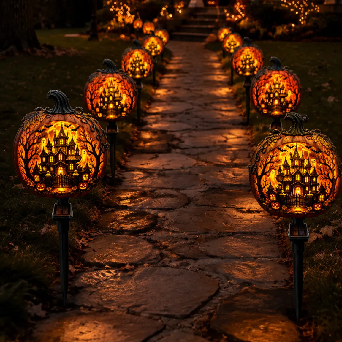 🎃 Solar Halloween Pumpkin Garden Stake Light