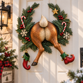 Funny Christmas Reindeer Butt Metal Wall Decor