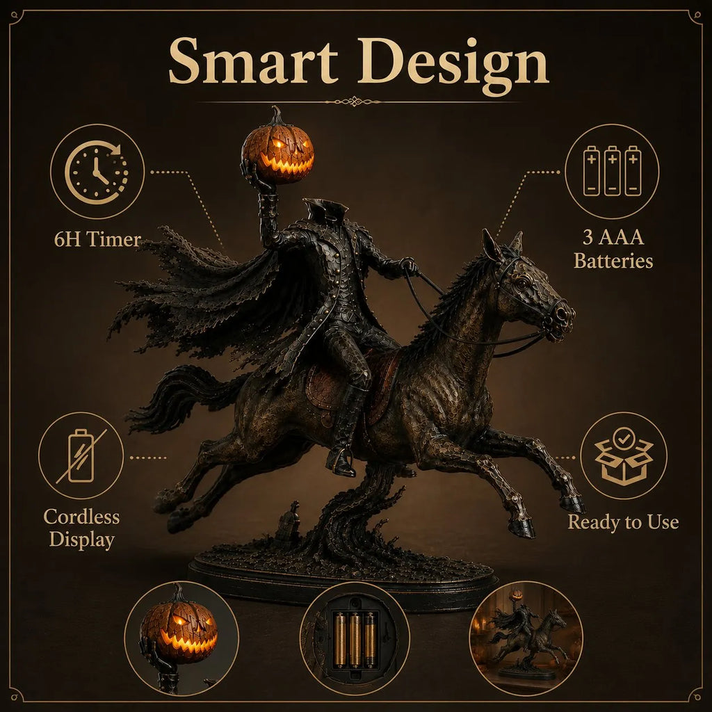 🎃🏇Midnight Chase Headless Horseman Statue