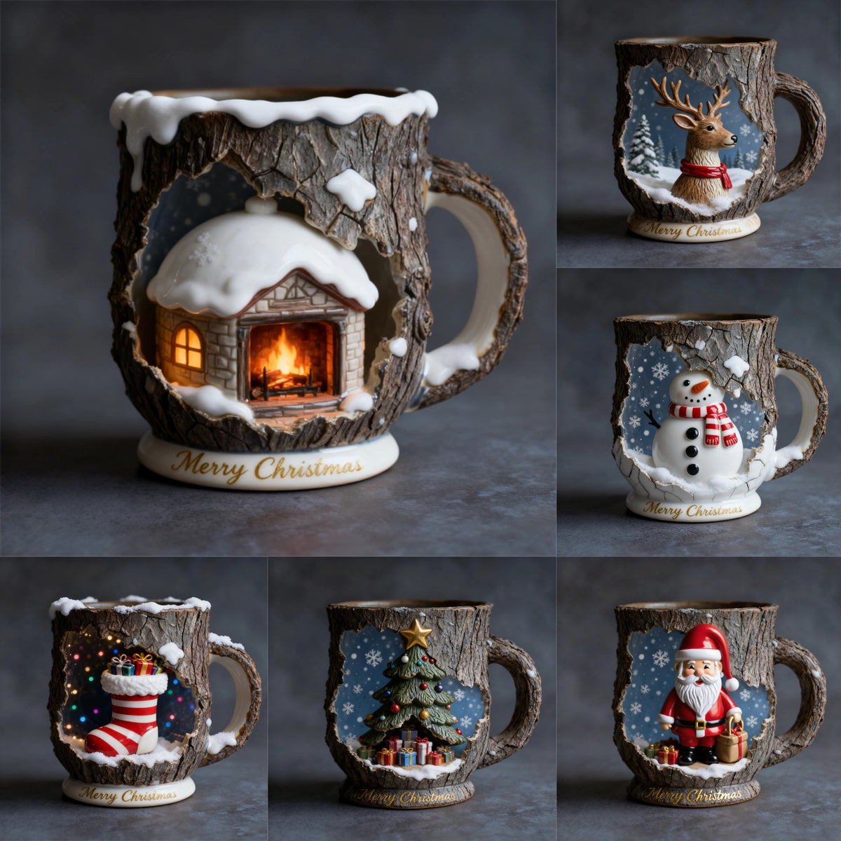 Christmas Themed Mugs Collection