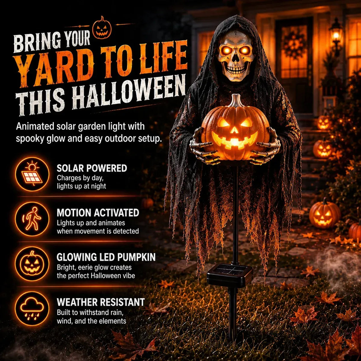 💀 Soul CollectorTM Pumpkin Edition Animated Halloween Yard Decoration