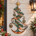 Rustic Christmas Tree Metal Wall Decor