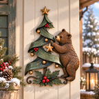 Christmas Bear Metal Wall Decor