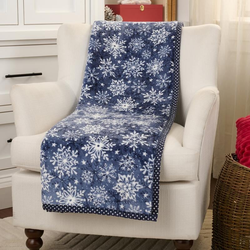 💖Christmas Festive Print Throw Blanket with Border