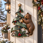 Christmas Bear Metal Wall Decor
