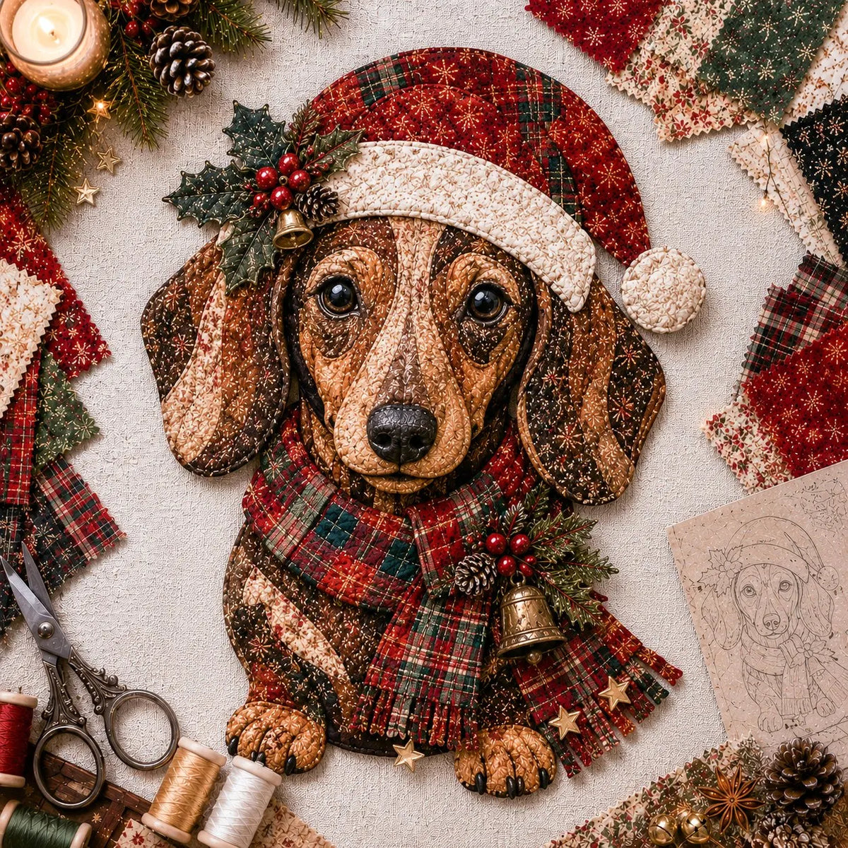 🎅Christmas Patchwork Fabric DIY Decor Kit – Stunning Results, Zero Experience Needed