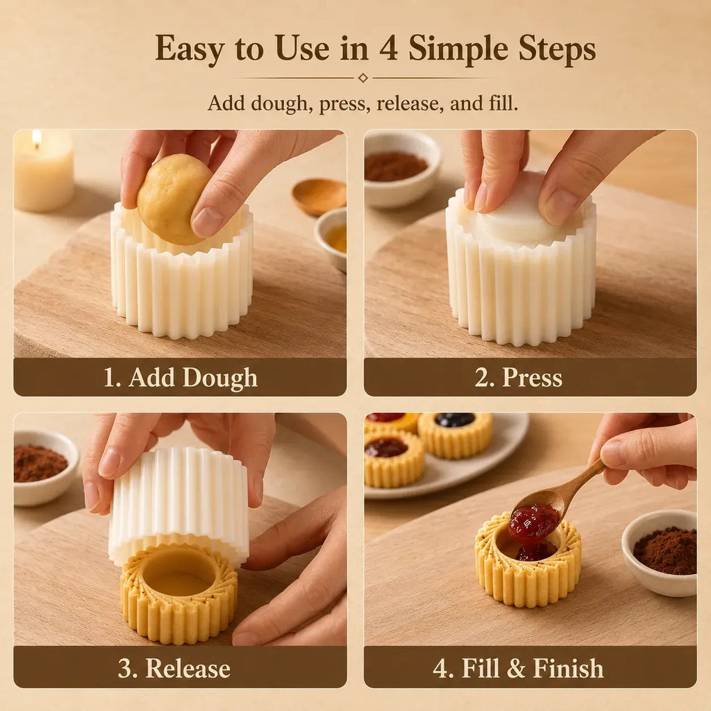 🍪 6-Shape Hand-Press Pastry Mold Set