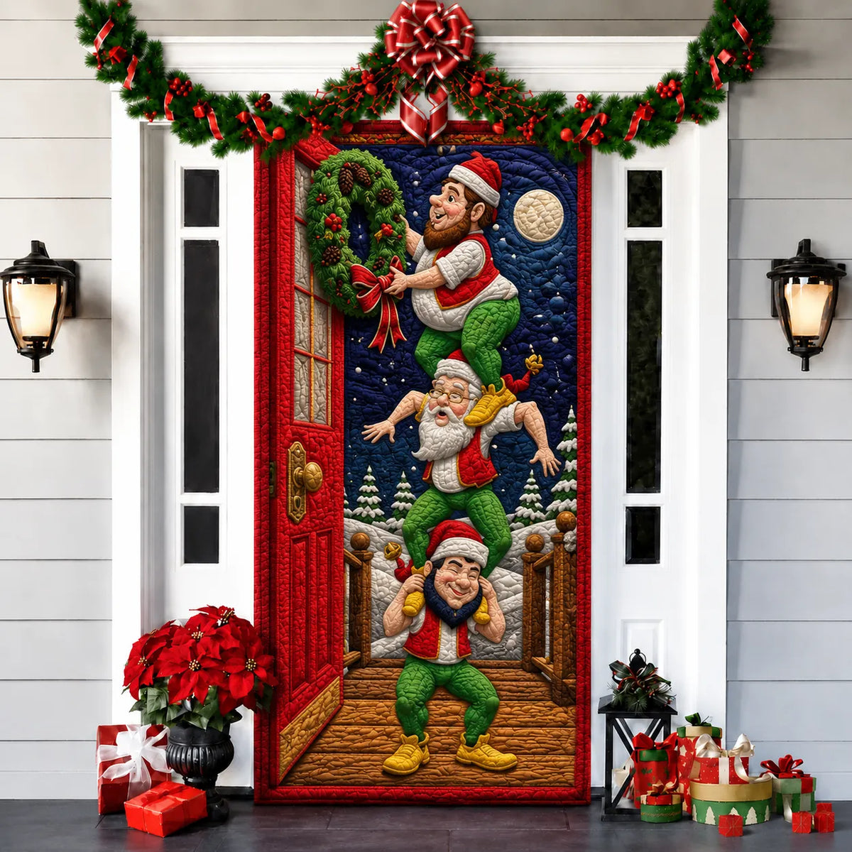 3D Christmas front door decoration