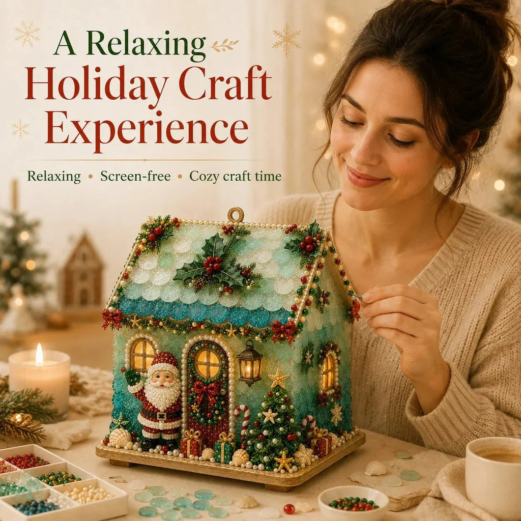 🏡 Beginner-Friendly DIY Glowing Coastal Glass-Style Christmas Cottage Kit Collection