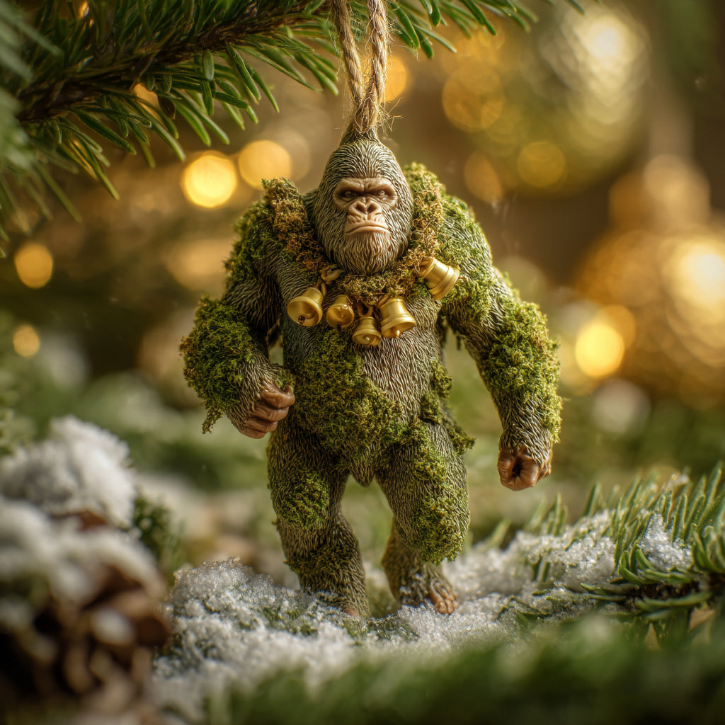 🎄👣 Bigfoot Christmas Ornament – Myth Meets Holiday Magic 🌟