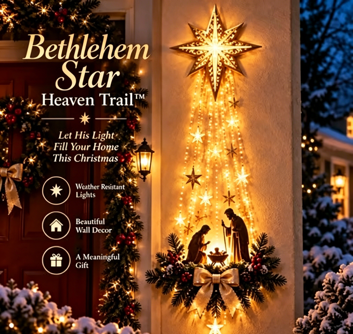 Angel Wings Nativity Wall Light
