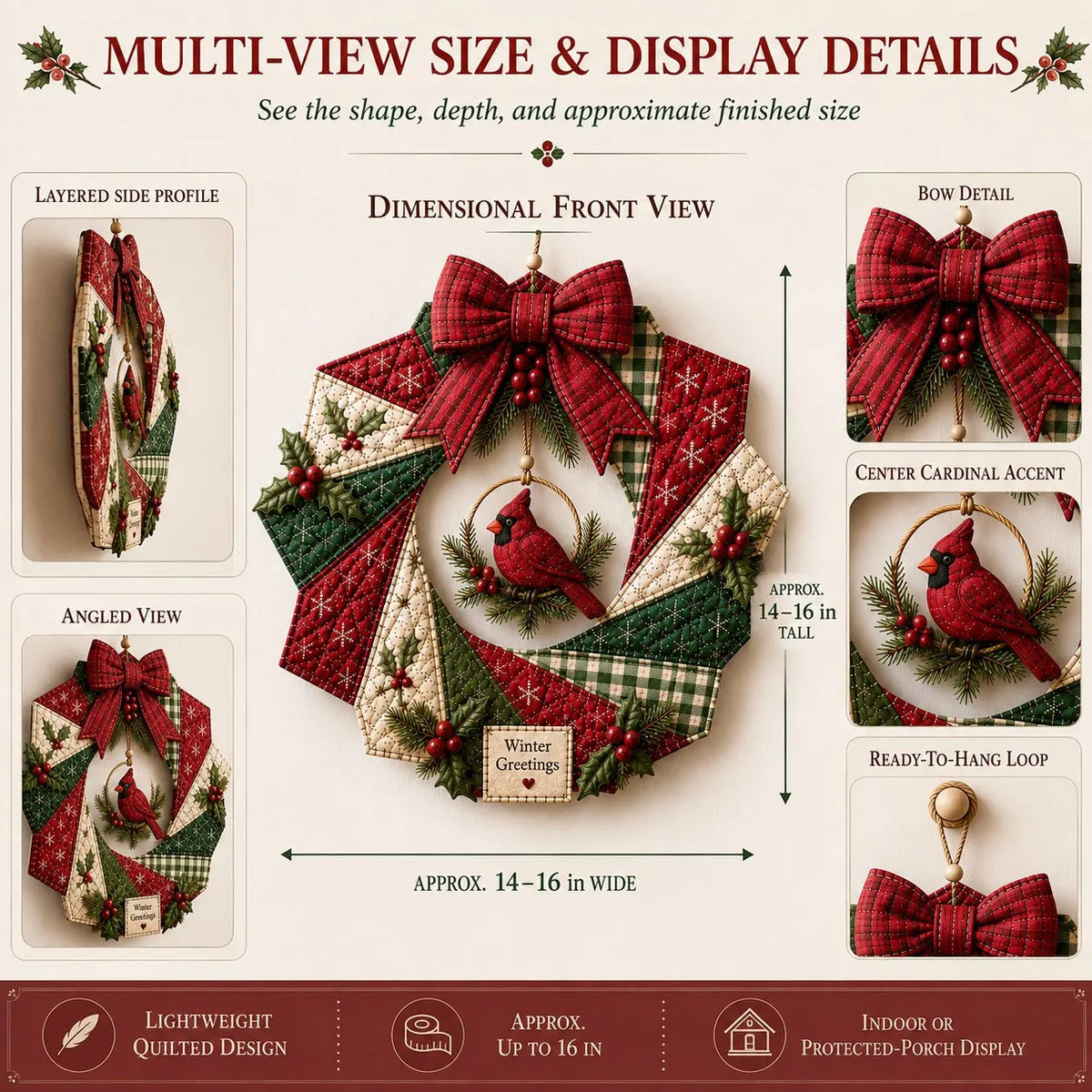 Christmas Fabric Wreath DIY Kit