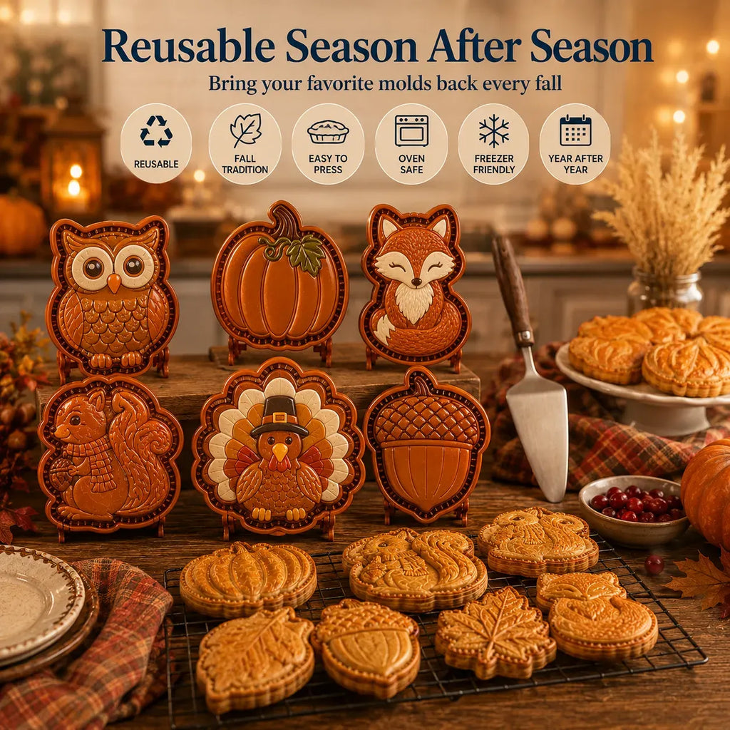 🍂 8-Design Fall Mini Pie Mold Collection