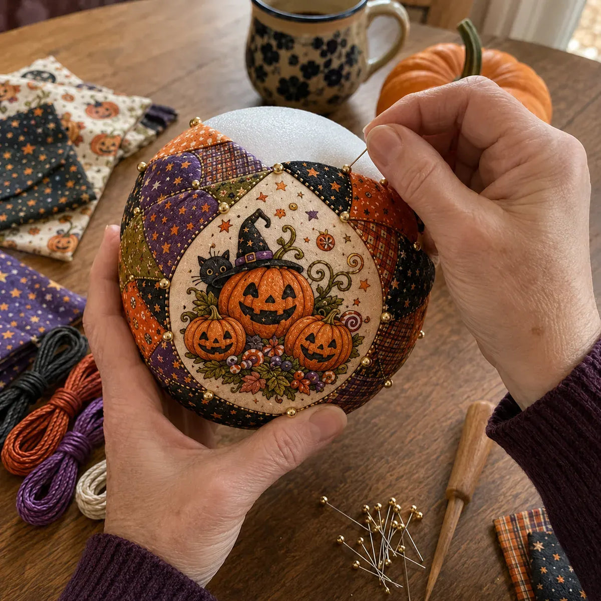 🎃 Beginner-Friendly DIY Halloween Classics Patchwork Ornament Kit Collection
