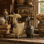 Whimsical Farmhouse Goat Figurines Set of 2