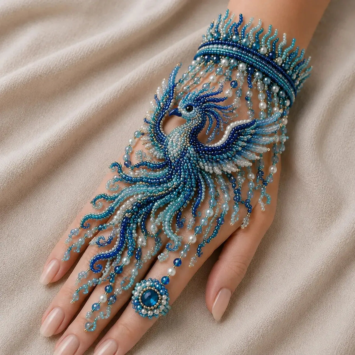 🌊 DIY Ocean Beaded Hand Bracelet Kit
