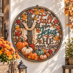 Fall for Jesus Christian Cross Metal Wall Decor