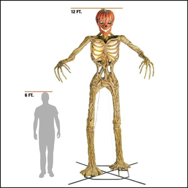 12 ft. Giant-Sized Inferno Pumpkin Skeleton