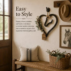 🎉Rustic Horse Heart Wall Decor with Greenery 💜– ✨Farmhouse Equestrian Home Accent