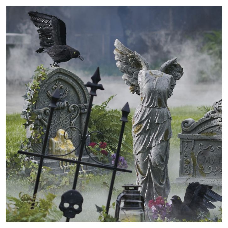 Tombstone with Melting Candles