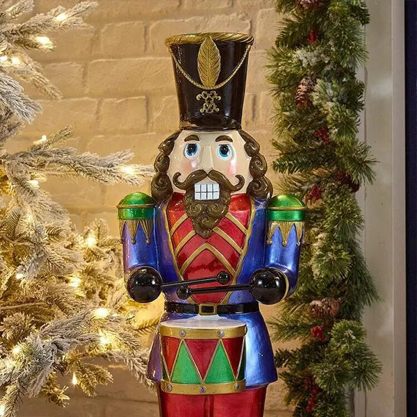 8 ft Giant Sized Animated Nutcracker with Drums-D