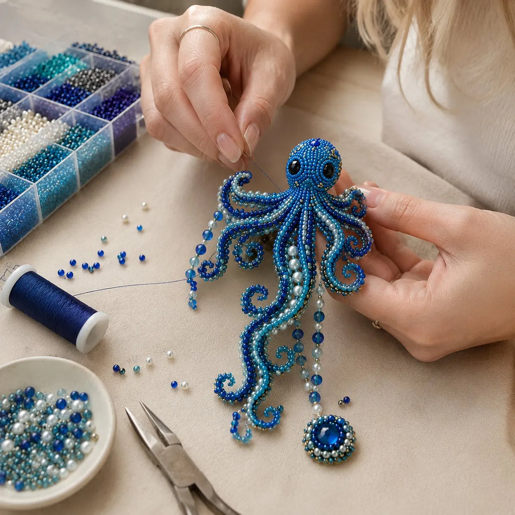 🌊 DIY Ocean Beaded Hand Bracelet Kit