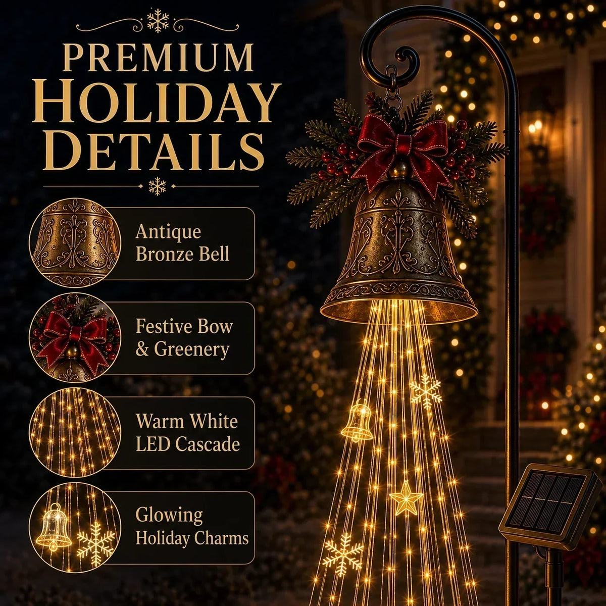 🌲 Christmas Magic Flowing Light Collection — Magical Swirling Light Stakes For Your Garden