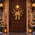 🕊️ Lighted Nativity Christmas Wreath – Star of Bethlehem Front Door Decor ✨