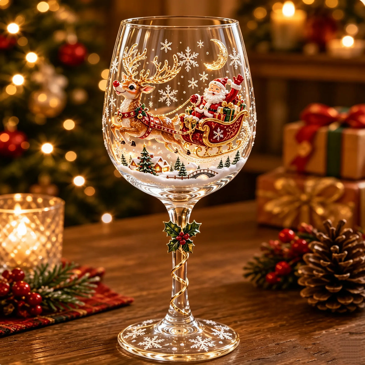 Christmas 3D Wine Glass Collection Gift Box Set✨