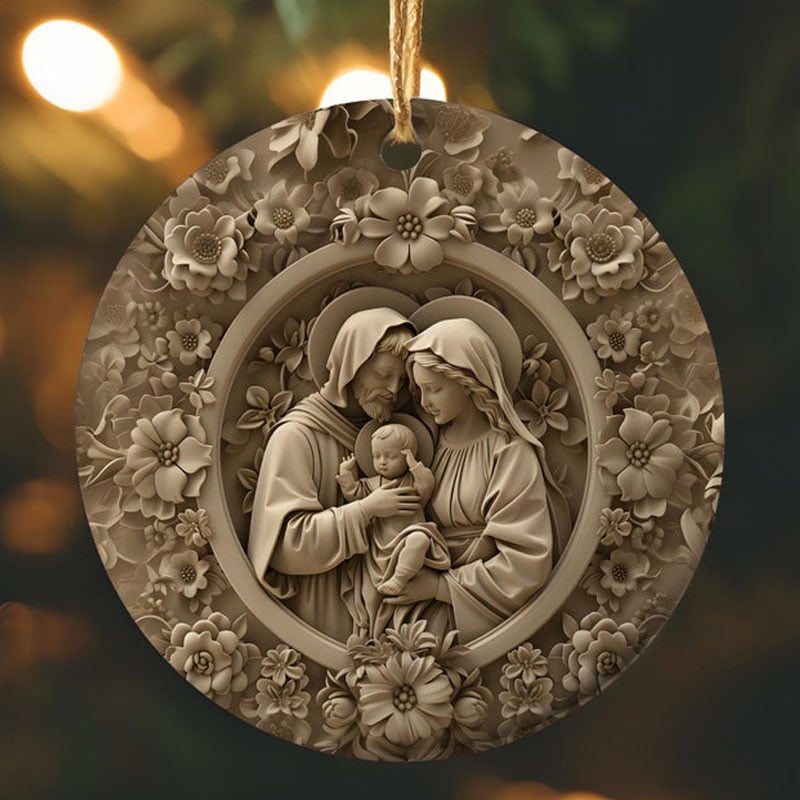 Holy Family Faith 3D Christmas Ornament