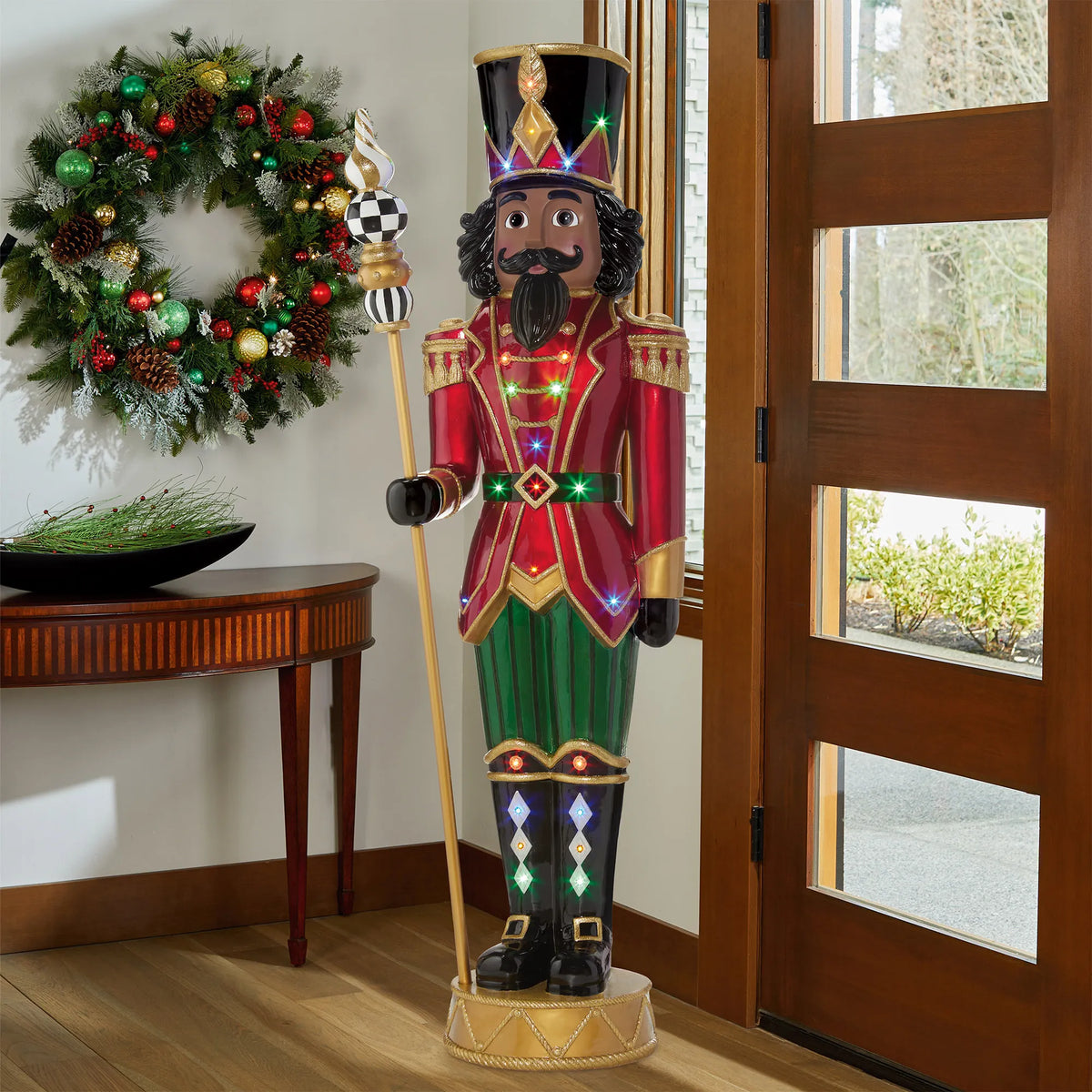 8ft Nutcracker with LED Lights and Music