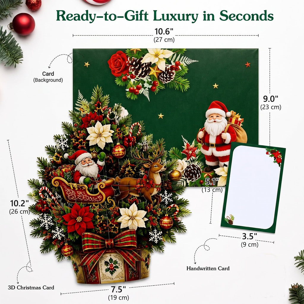 🌲 Pop-Up Christmas Tree Card ✨ Turns Into Freestanding Festive Table Decor