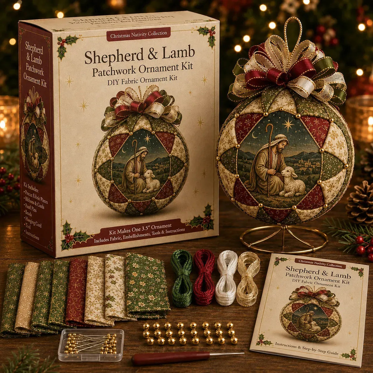 ✝️ Beginner-Friendly DIY Christmas Nativity Patchwork Ornament Kit Collection