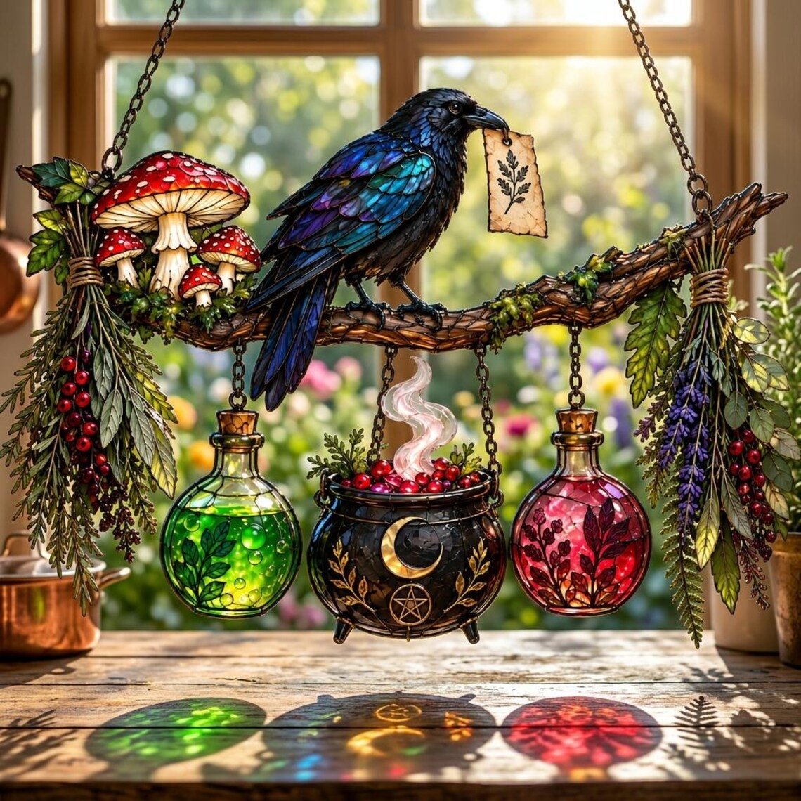 Raven Witch Suncatcher