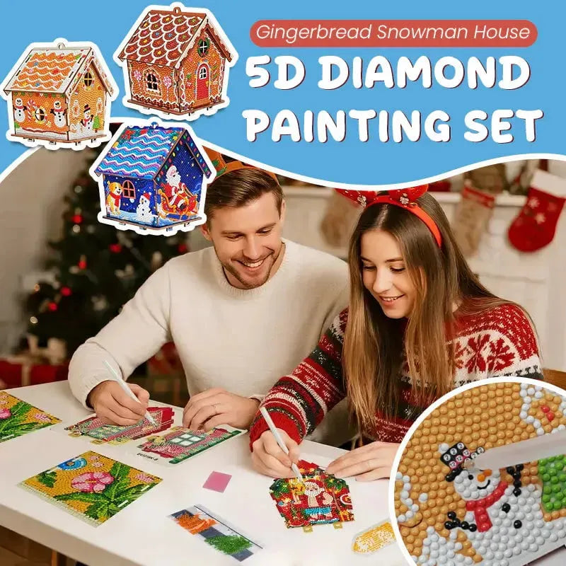 Gingerbread Snowman House Diamond Painting