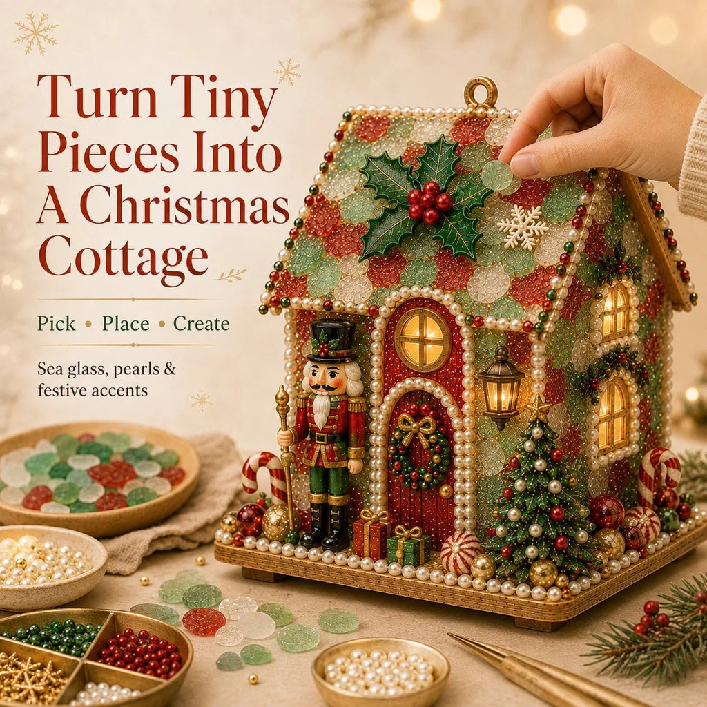 🏡 Beginner-Friendly DIY Glowing Coastal Glass-Style Christmas Cottage Kit Collection