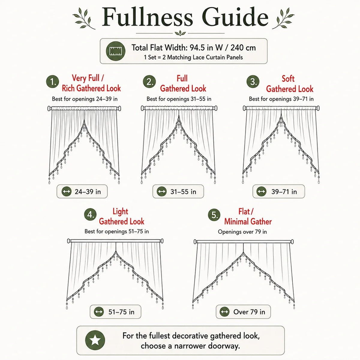 Embroidered Lace Doorway Curtain – Romantic Floral Beaded Sheer Panels