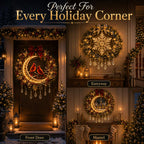👼 Moonlit Wreath Collection – Lighted Holiday Door Decor 🎄