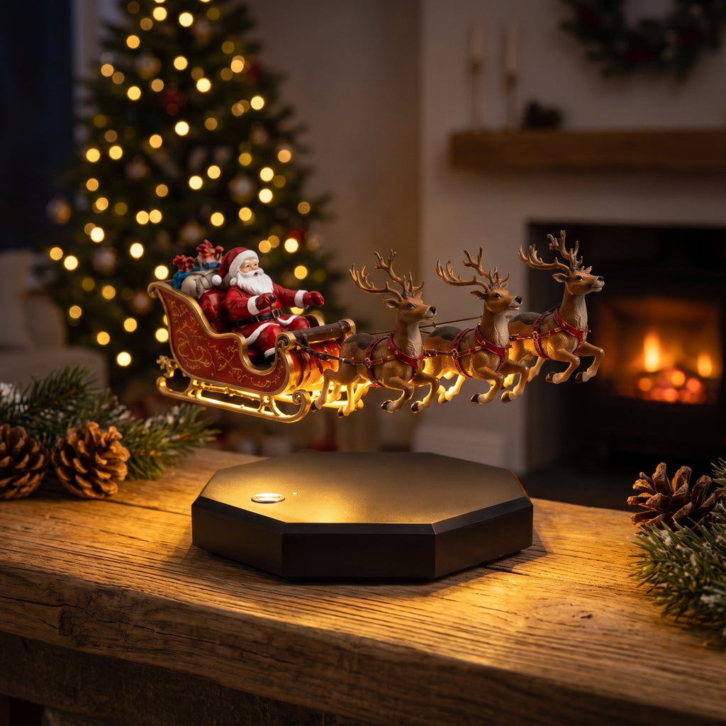 🎅 Magnetic Levitating Santa Sleigh With Reindeer